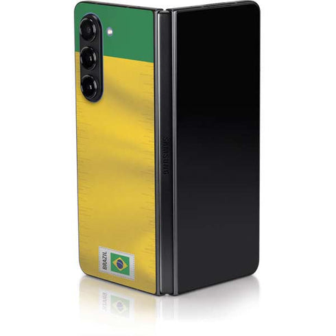 Brazil Soccer Flag Galaxy Z Fold5 5G Skin